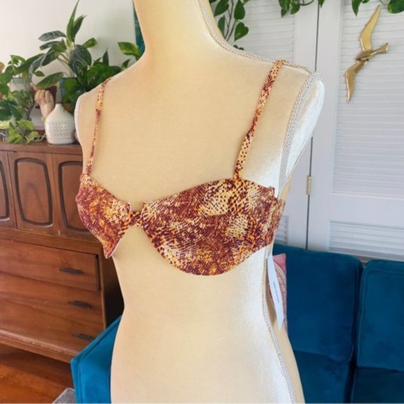 Urban Outfitters | Out From Under Ivy Printed Underwire Bikini Top Snake Print M - Picture 5 of 12